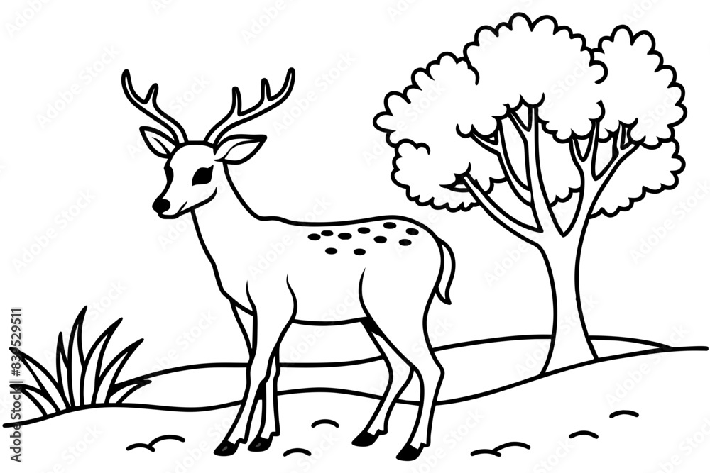 deer in the forest silhouette vector illustration deer in the forest silhouette vector illustration