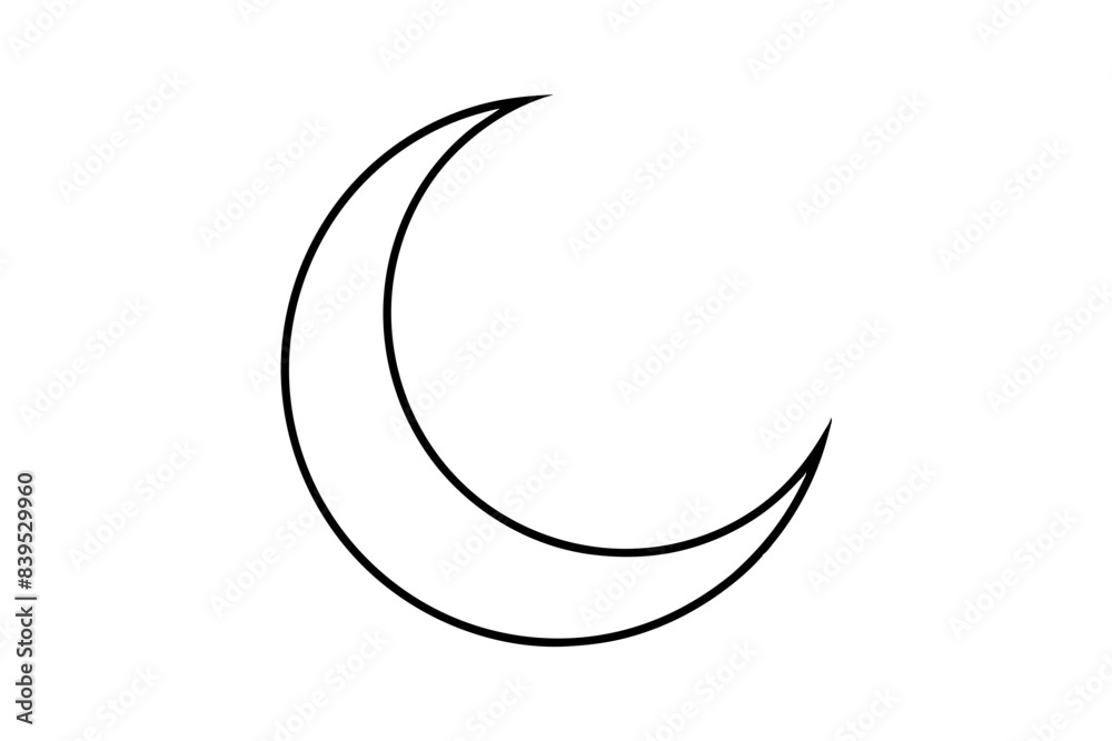 Islamic moon line art silhouette vector illustration Islamic moon line art silhouette vector illustration