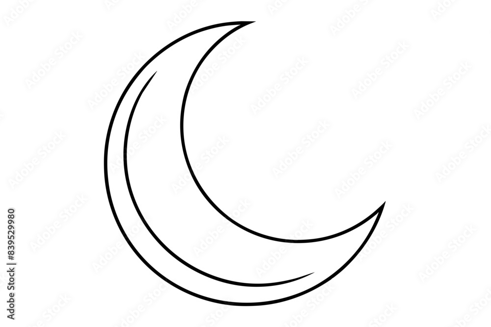 Islamic moon line art silhouette vector illustration Islamic moon line art silhouette vector illustration