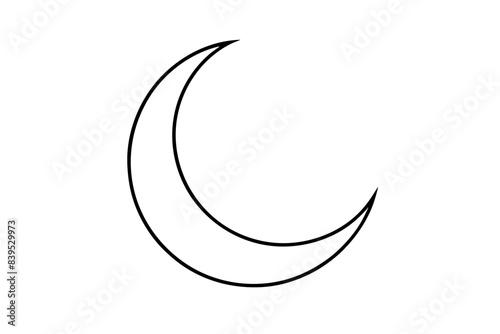 Islamic moon line art silhouette vector illustration
