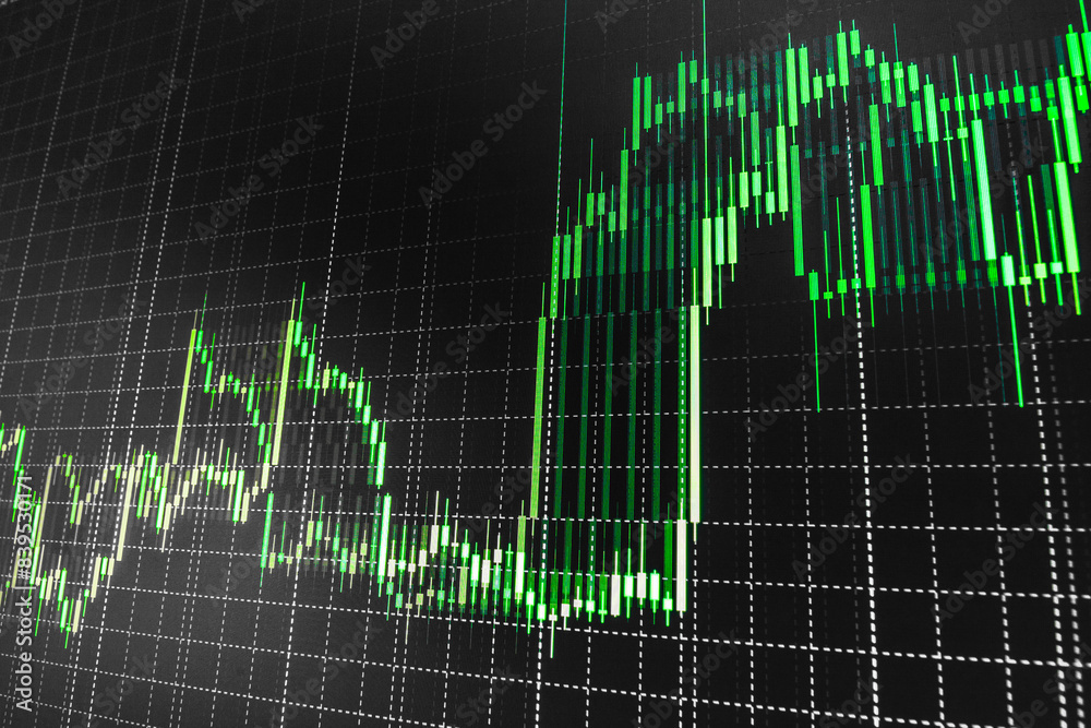 Financial background stock market graph Company data chart business Candle stick graph chart of st Trading, finance and investment business concept Office monitor background Blue color Financial background stock market graph Company data chart business Candle stick graph chart of st Trading, finance and investment business concept Office monitor background Blue color