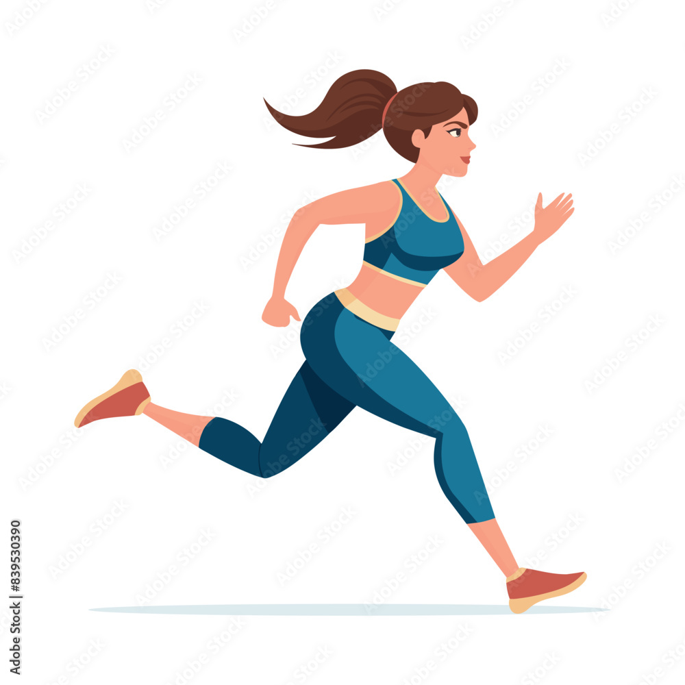 Global running Day in June, vector banner design. The first Wednesday of June. Running woman. White background. Global running Day in June, vector banner design. The first Wednesday of June. Running woman. White background.