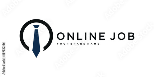 Letter O creative concept online job logo design template. Premium Vector