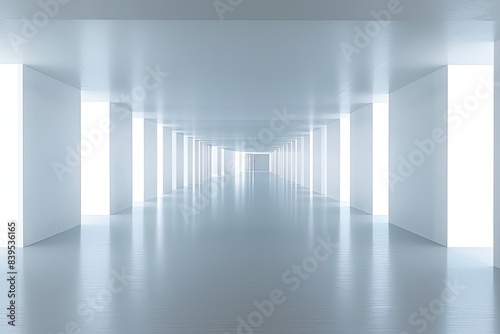Elegant minimalistic architectural background banner with open spaces and large windows