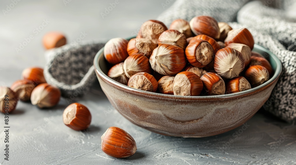 Closeup of hazel nuts in a bowl,Vegetarian fresh organic recipe peanut butter ingredient Closeup of hazel nuts in a bowl,Vegetarian fresh organic recipe peanut butter ingredient