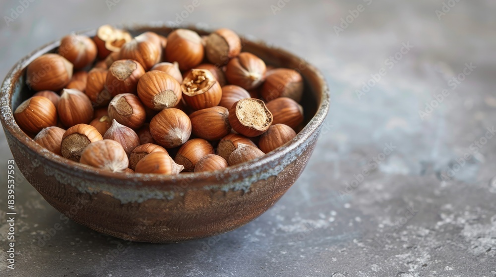 Closeup of hazel nuts in a bowl,Vegetarian fresh organic recipe peanut butter ingredient Closeup of hazel nuts in a bowl,Vegetarian fresh organic recipe peanut butter ingredient