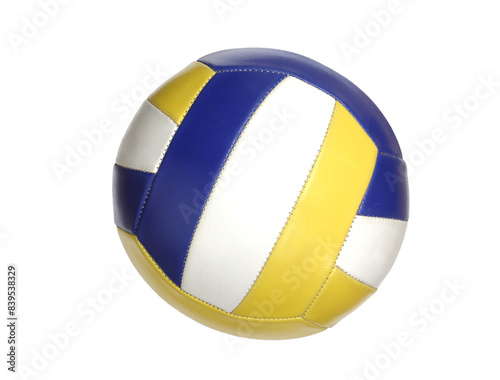 Round multicolor volleyball ball on transparent background front view