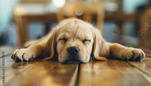 Description: An endearing ultra sharp photo featuring a cute puppy dog peacefully sleeping photo