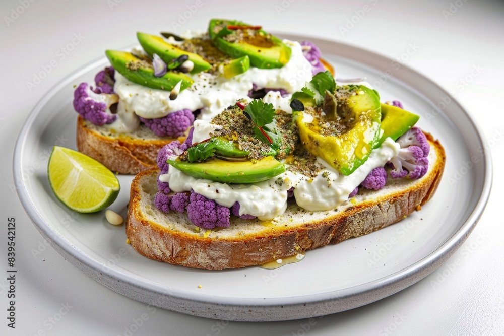Vibrant Avocado Labne Toast with Honey-infused Labne Vibrant Avocado Labne Toast with Honey-infused Labne