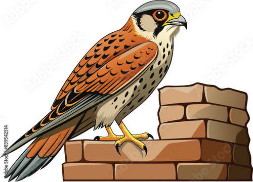 American kestrel birds vector illustration