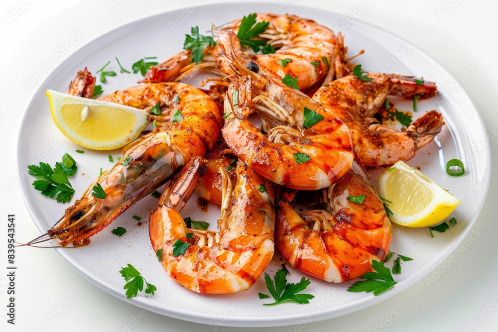Seared Cajun Shrimp with Fresh Parsley and Zesty Lemon Wedges Seared Cajun Shrimp with Fresh Parsley and Zesty Lemon Wedges