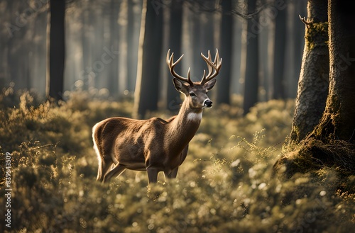 Majestic deer ultrarealistic image in the style ofUutopian landscapes