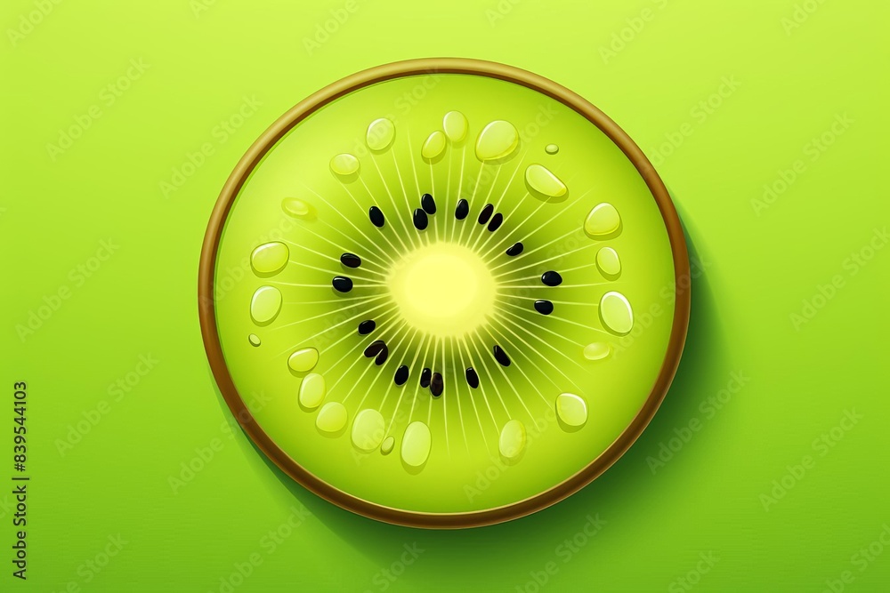 Juicy kiwi flat design front view health food animation Tetradic color scheme Juicy kiwi flat design front view health food animation Tetradic color scheme