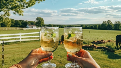 two glasses of moxito photo