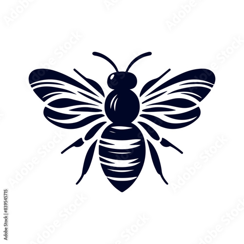 Honey bee silhouette Clip art isolated vector illustration on a white background
