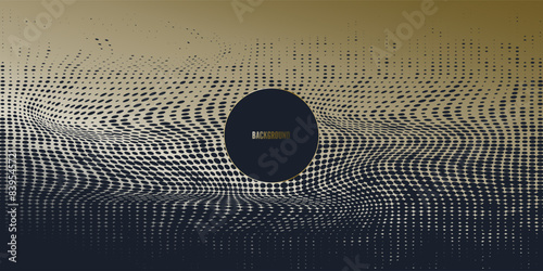 Metallic and halftone background in gold and black colors