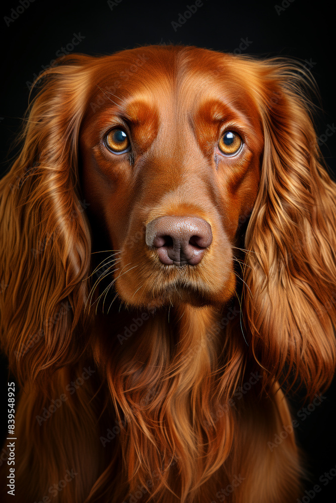 A Golden Gaze: A Close-Up Portrait of a Red Setters Intriguing Eyes A Golden Gaze: A Close-Up Portrait of a Red Setters Intriguing Eyes
