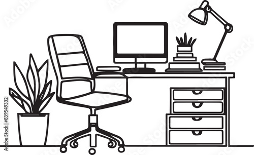 set of office furniture
