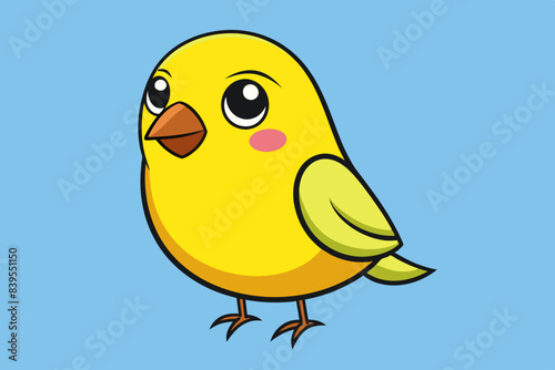 Belgian canary bird knocks vector kawaii art