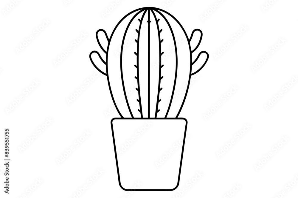 cactus line art silhouette vector illustration cactus line art silhouette vector illustration