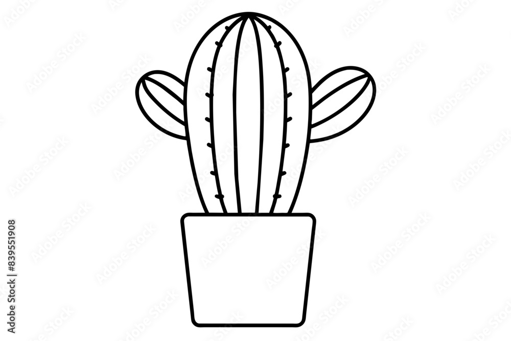 cactus line art silhouette vector illustration cactus line art silhouette vector illustration