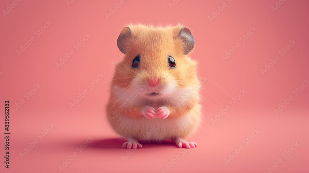 cartoon illustration hamster on pink background cartoon illustration hamster on pink background