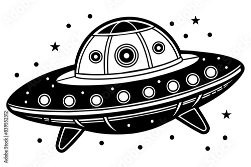 Fototapeta Naklejka Na Ścianę i Meble -  spaceship silhouette vector illustration