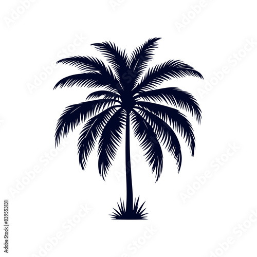 Palm tree silhouettes Clip art isolated vector illustration on white background