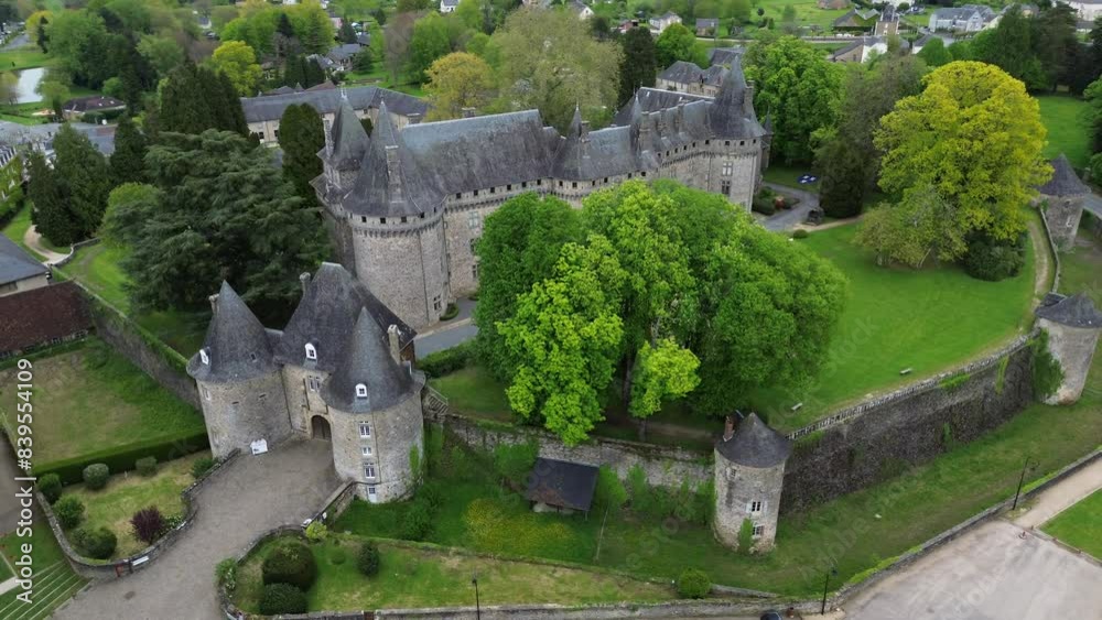 drone video Pompadour castle france europe drone video Pompadour castle france europe