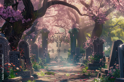 Cemetery in anime world