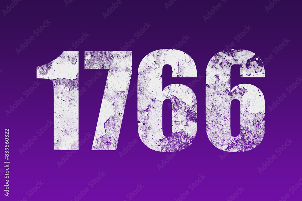 flat white grunge number of 1766 on purple background. flat white grunge number of 1766 on purple background.