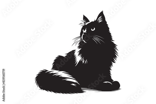 big cat vector silhouette illustration