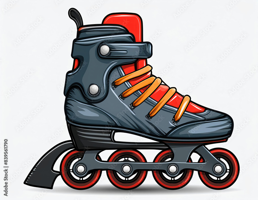 An illustration of a roller skate isolated on a white background An illustration of a roller skate isolated on a white background