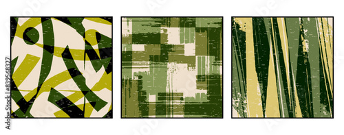 Set of 3 Abstract pattern. Illustration for printing on wall decorations. For use in graphics.