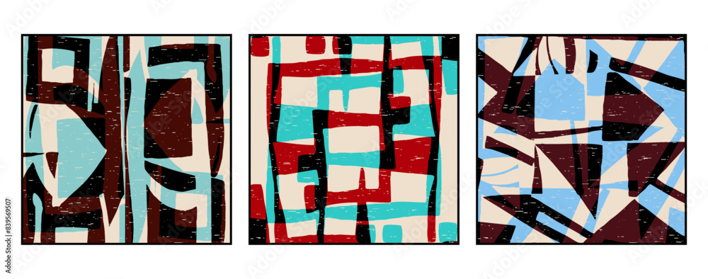 Set of 3 Abstract pattern. Illustration for printing on wall decorations. For use in graphics. Set of 3 Abstract pattern. Illustration for printing on wall decorations. For use in graphics.
