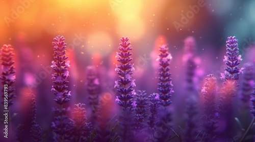 Diverse Lavender Harmony: Colorful Garden Double Exposure Silhouette with Copy Space