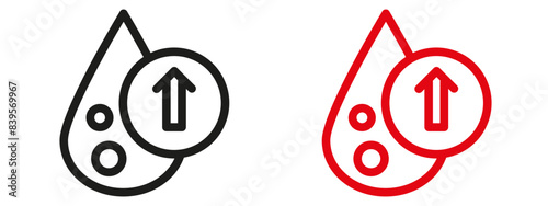 High cholesterol icon mark in filled style