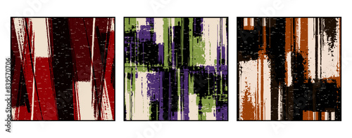 Set of 3 Abstract pattern. Illustration for printing on wall decorations. For use in graphics.