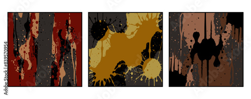 Set of 3 Abstract pattern. Illustration for printing on wall decorations. For use in graphics.