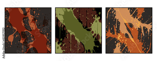 Set of 3 Abstract pattern. Illustration for printing on wall decorations. For use in graphics.