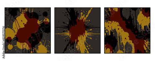 Set of 3 Abstract pattern. Illustration for printing on wall decorations. For use in graphics.