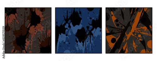 Set of 3 Abstract pattern. Illustration for printing on wall decorations. For use in graphics.