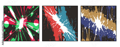 Set of 3 Abstract pattern. Illustration for printing on wall decorations. For use in graphics.