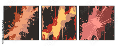 Set of 3 Abstract pattern. Illustration for printing on wall decorations. For use in graphics.
