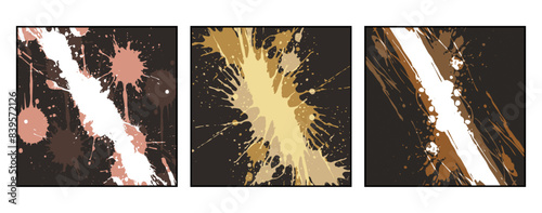 Set of 3 Abstract pattern. Illustration for printing on wall decorations. For use in graphics.