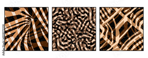 Set of 3 Abstract pattern. Illustration for printing on wall decorations. For use in graphics.