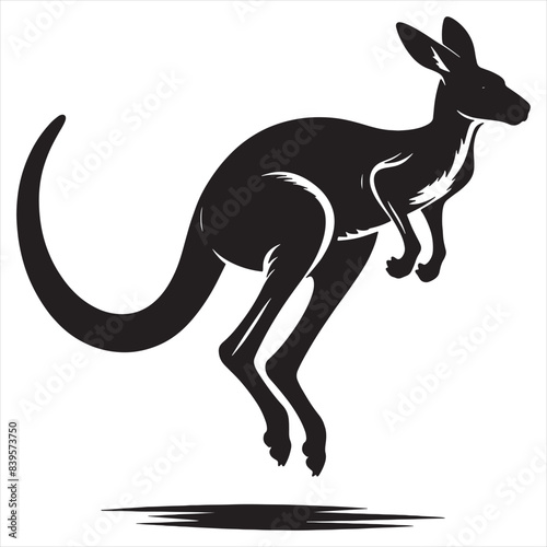 Kangaroo Silhouette vector illustration on white background