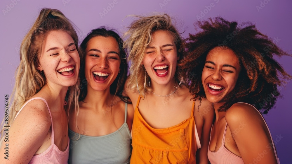 Joyful group of young female friends Joyful group of young female friends