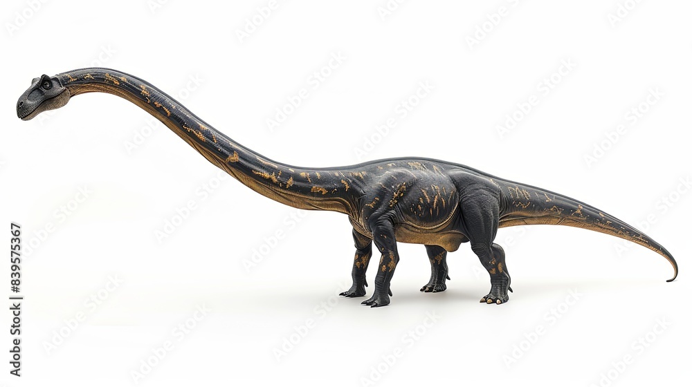 graceful Diplodocus isolated on a white background, emphasizing its elongated neck and whip-like tail. graceful Diplodocus isolated on a white background, emphasizing its elongated neck and whip-like tail.