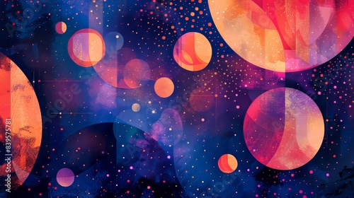Geometric Space Abstract Wallpaper photo